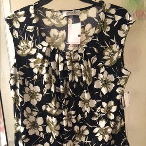 NWT Kasper Multicolored Sleeveless Blouse 1X $50
